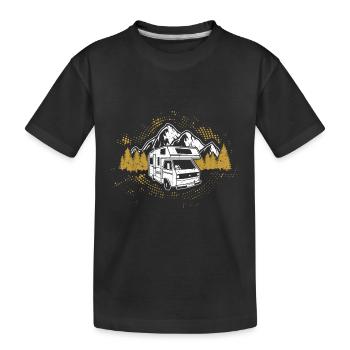 Motorhome Camping Holiday Womo - Kids' Premium Organic T-Shirt - black - Front