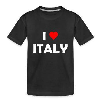 I love Italy - Italien - Italia - Kinder Premium Bio T-Shirt - Schwarz - Vorne