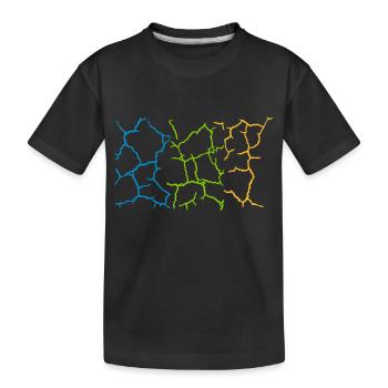 Boden Risse Muster Bunt - Kinder Premium Bio T-Shirt - Schwarz - Vorne