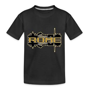 Rome Rome Italy City Skyline Gold Home Love - Kids' Premium Organic T-Shirt - black - Front