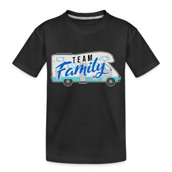 team family camping dog sport gift camping - Kids' Premium Organic T-Shirt - black - Front