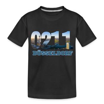 Düsseldorf 0211 T-Shirt avec Picture Skyline - T-shirt bio Premium Enfant - noir - Devant