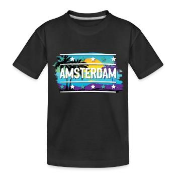 Amsterdam - Kids' Premium Organic T-Shirt - black - Front