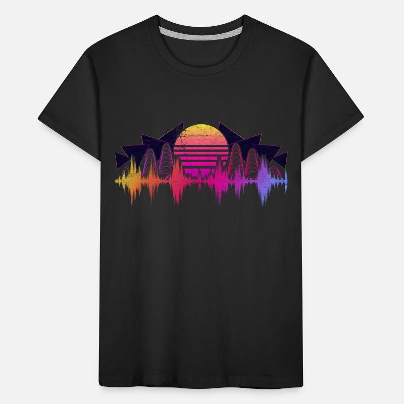 90s Synthwave Sound Engineer Gift Soundwave Kids' Premium Organic T-Shirt