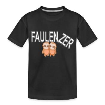 Faulenzer - Faultier - Kinder Premium Bio T-Shirt - Schwarz - Vorne