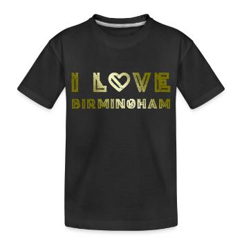 I Love Birmingham - Kinder Premium Bio T-Shirt - Schwarz - Vorne