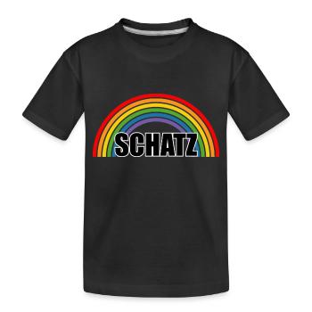 Regenbogen Schatz - Kinder Premium Bio T-Shirt - Schwarz - Vorne