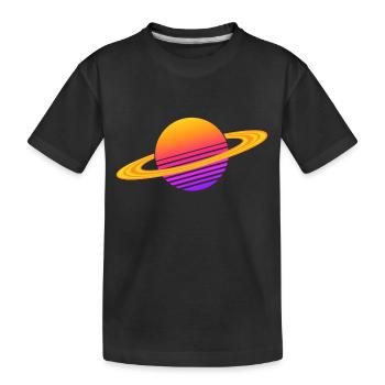 Synthwave Saturne - T-shirt bio Premium Enfant - noir - Devant