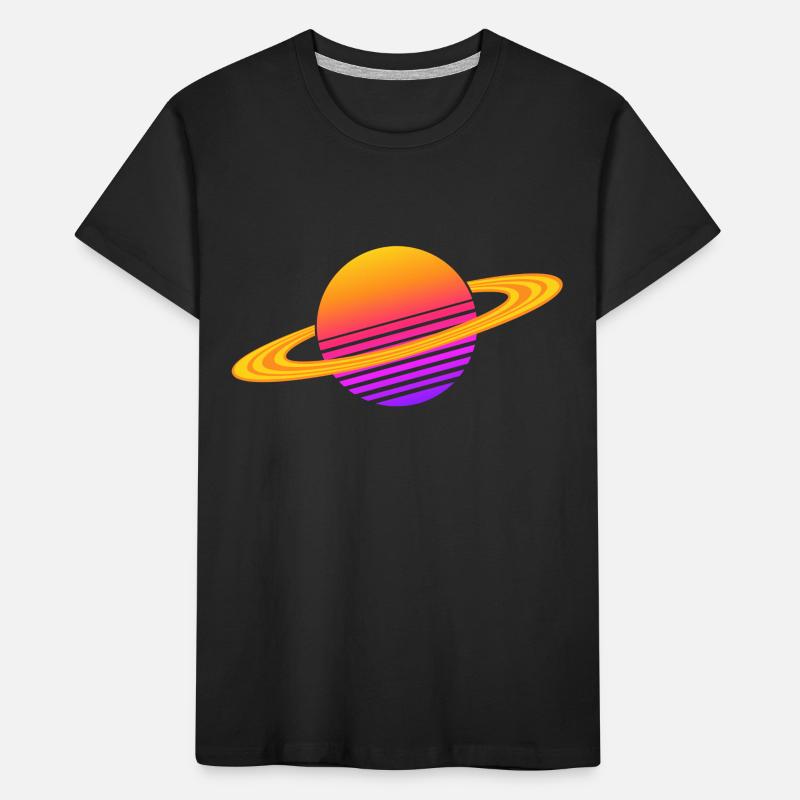 Synthwave Saturn Kinder Premium Bio T-Shirt