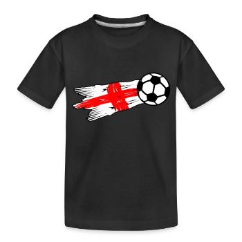 Englischer Fußball - Kinder Premium Bio T-Shirt - Schwarz - Vorne