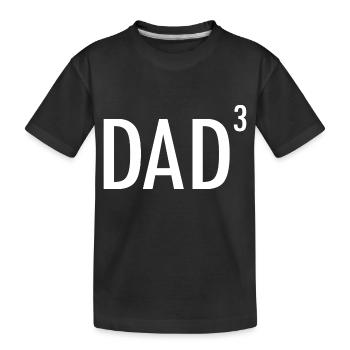 Vater Drei Kinder Drillinge Schwangerschaft Baby - Kinder Premium Bio T-Shirt - Schwarz - Vorne