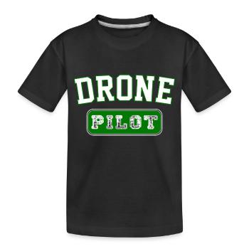 Drone Pilot - Cadeau Badge Vintage - T-shirt bio Premium Enfant - noir - Devant