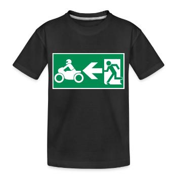 Notausgang Motorrad Motocross Crossbike - Kinder Premium Bio T-Shirt - Schwarz - Vorne