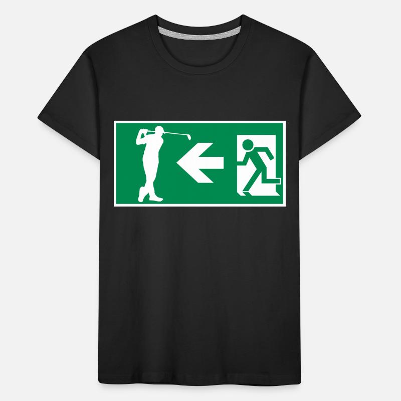 Emergency exit to golf course Golf Hobby Design Kids' Premium Organic T-Shirt