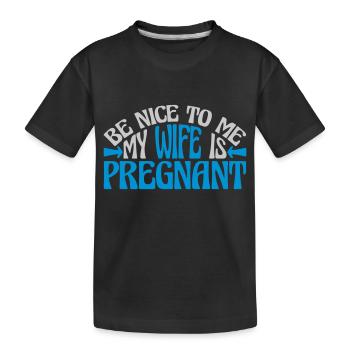ma femme est enceinte - T-shirt bio Premium Enfant - noir - Devant