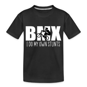 bmx je fais mes propres cascades - T-shirt bio Premium Enfant - noir - Devant