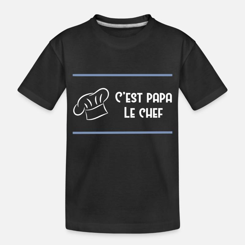 C’est papa le chef cuisinier - T-shirt bio Premium Enfant - noir