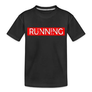 Running - Kinder Premium Bio T-Shirt - Schwarz - Vorne