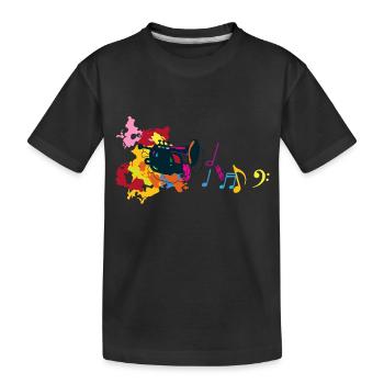 trompete musique note cle sol fantaisie - T-shirt bio Premium Enfant - noir - Devant