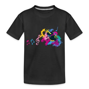violon musique note cle sol fantaisie - T-shirt bio Premium Enfant - noir - Devant