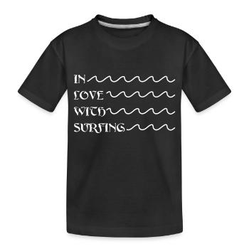 In love with surfing - Kinder Premium Bio T-Shirt - Schwarz - Vorne