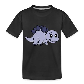 Dinosaurier stegosaurus Comic - Kinder Premium Bio T-Shirt - Schwarz - Vorne