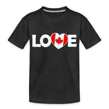 Ein Herz für Kanadier - Kinder Premium Bio T-Shirt - Schwarz - Vorne