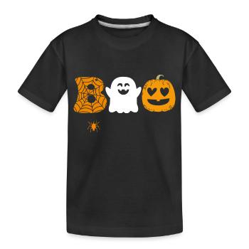 Halloween Boo Saison - Kinder Premium Bio T-Shirt - Schwarz - Vorne
