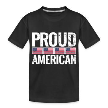 Fier Américain Américain États-Unis - T-shirt bio Premium Enfant - noir - Devant