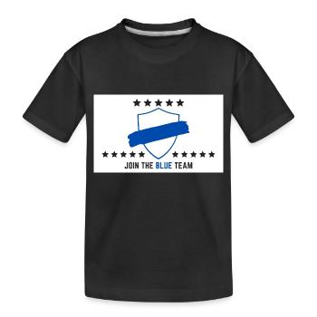 JOIN THE BLUE TEAM // WHITE VERSION - Kinder Premium Bio T-Shirt - Schwarz - Vorne