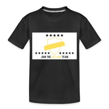 JOIN THE YELLOW TEAM // WHITE VERSION - Kinder Premium Bio T-Shirt - Schwarz - Vorne