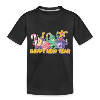 Happy New Year 2023 New Year's Eve Christmas - Kids' Premium Organic T-Shirt - black - Front