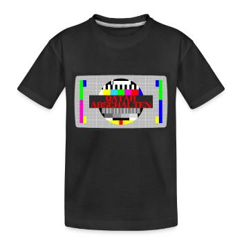 Boykott Katar Qatar abschalten Nein zur WM in Kata - Kinder Premium Bio T-Shirt - Schwarz - Vorne