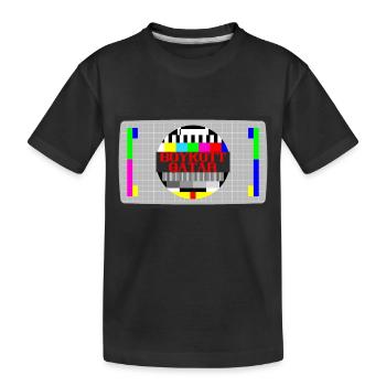 Boykott Katar Qatar abschalten Nein zur WM in QTR - Kinder Premium Bio T-Shirt - Schwarz - Vorne