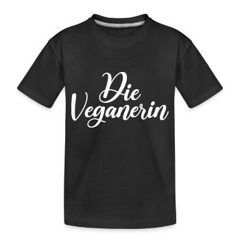 Die Veganerin - Kinder Premium Bio T-Shirt - Schwarz - Vorne