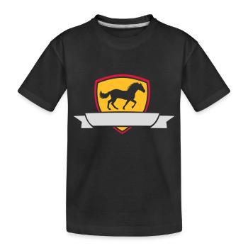 Insert Text Horse Banner - Kids' Premium Organic T-Shirt - black - Front
