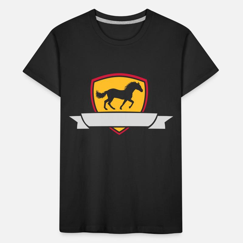 Text einfügen Pferd Banner Kinder Premium Bio T-Shirt