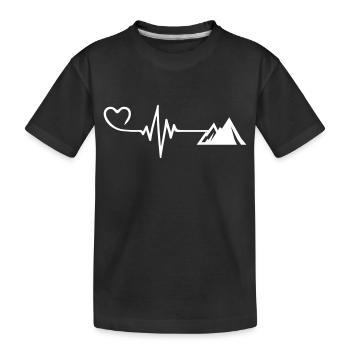 Mountains Puls Love - Kinder Premium Bio T-Shirt - Schwarz - Vorne
