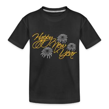 happy new year quote - Kids' Premium Organic T-Shirt - black - Front
