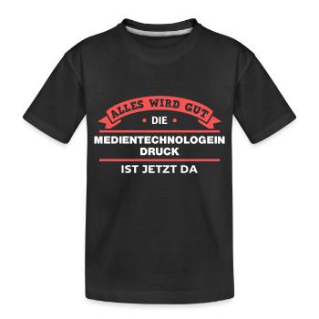 Medientechnologin Druck Design für stolze Profis - Kinder Premium Bio T-Shirt - Schwarz - Vorne