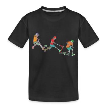stunt scooter - Kinder Premium Bio T-Shirt - Schwarz - Vorne