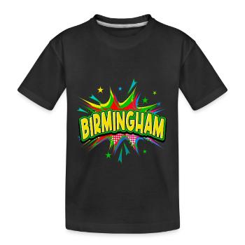 Birmingham England UK City Pop Art Comic Art - Kids' Premium Organic T-Shirt - black - Front