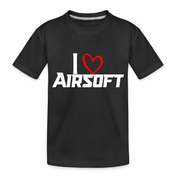 iLoVeAirsoft white - Kinder Premium Bio T-Shirt - Schwarz - Vorne
