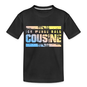 Ich werde Bald Cousine - Kinder Premium Bio T-Shirt - Schwarz - Vorne