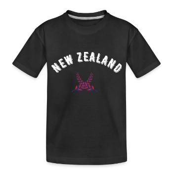 New Zealand - Kids' Premium Organic T-Shirt - black - Front