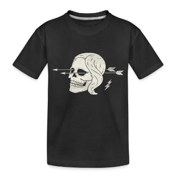 Skull Mrs. Creepy - Kids' Premium Organic T-Shirt - black - Front