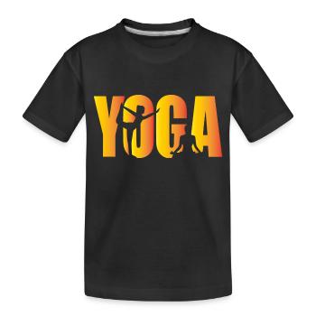 Yoga - Kids' Premium Organic T-Shirt - black - Front