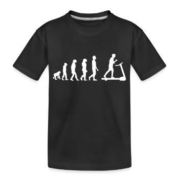 Evolution Laufband - Kinder Premium Bio T-Shirt - Schwarz - Vorne