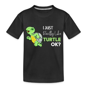 Je viens vraiment tortue de vie ok? - T-shirt bio Premium Enfant - noir - Devant