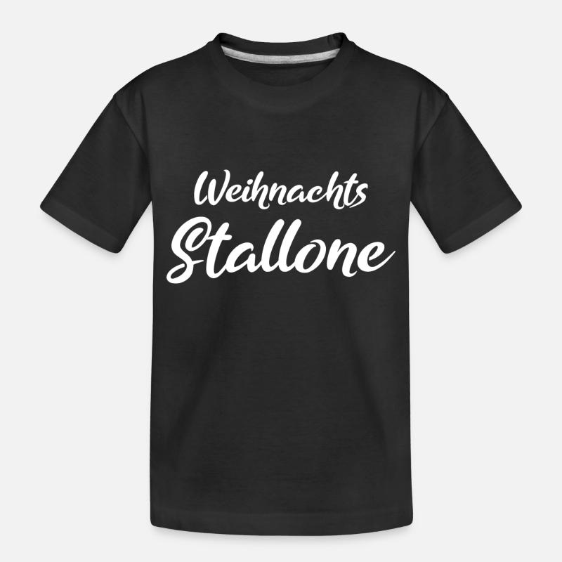 Weihnachtsstallone Geschenk white - Kinder Premium Bio T-Shirt - Schwarz